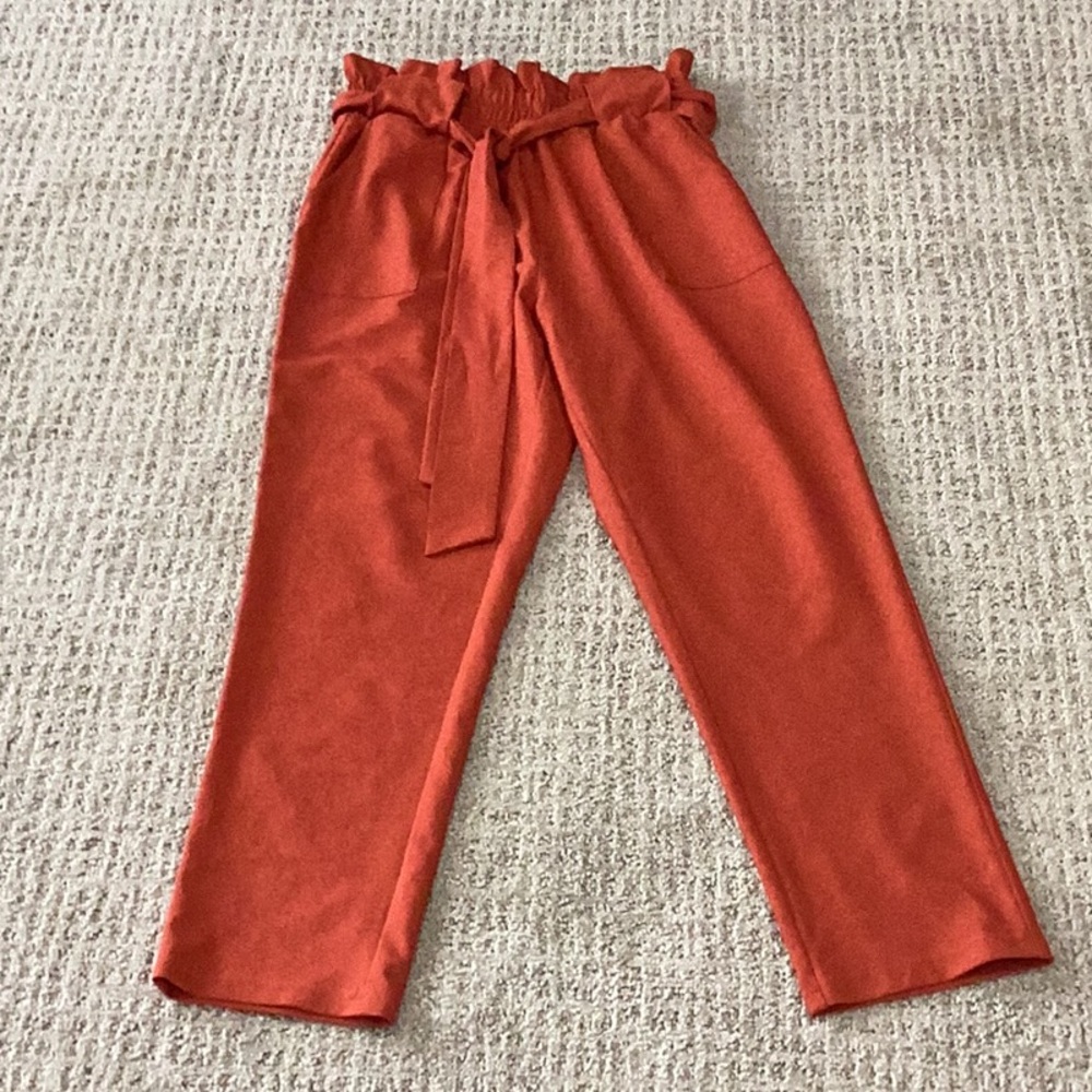 Grace Karin Orange / Rust Trousers with Relaxed Silhouette